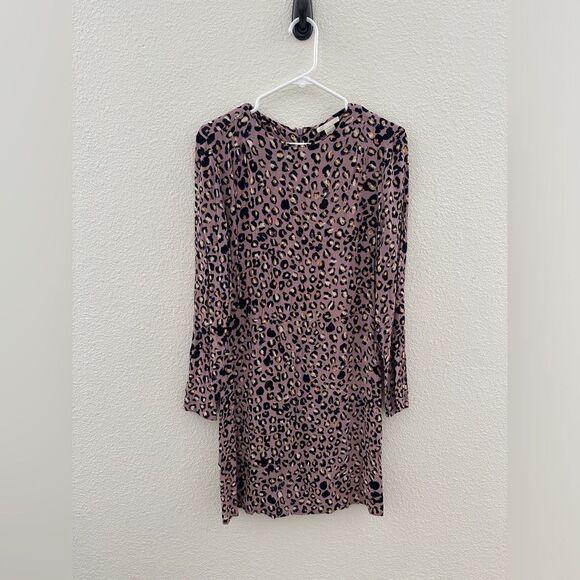 H&M Dresses & Skirts - H&M Pink Leopard Shift Dress Size 8 Day Dress Business Casual